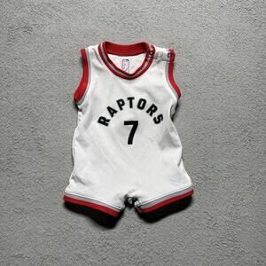 Toronto Raptors Baby Jersey Romper #7 Lowry White Red NBA Infant Bodysuit 12M